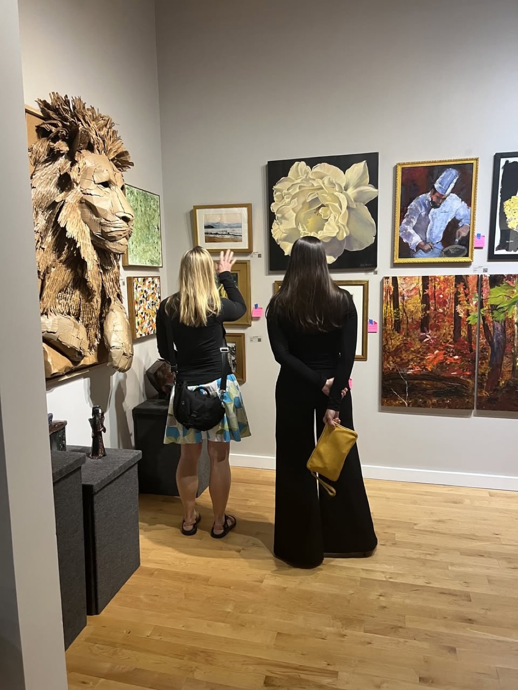 People gathered at an arts event